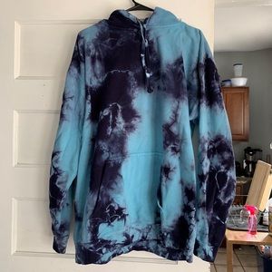MAX ROUX Blue Glacier Dye Hoodie